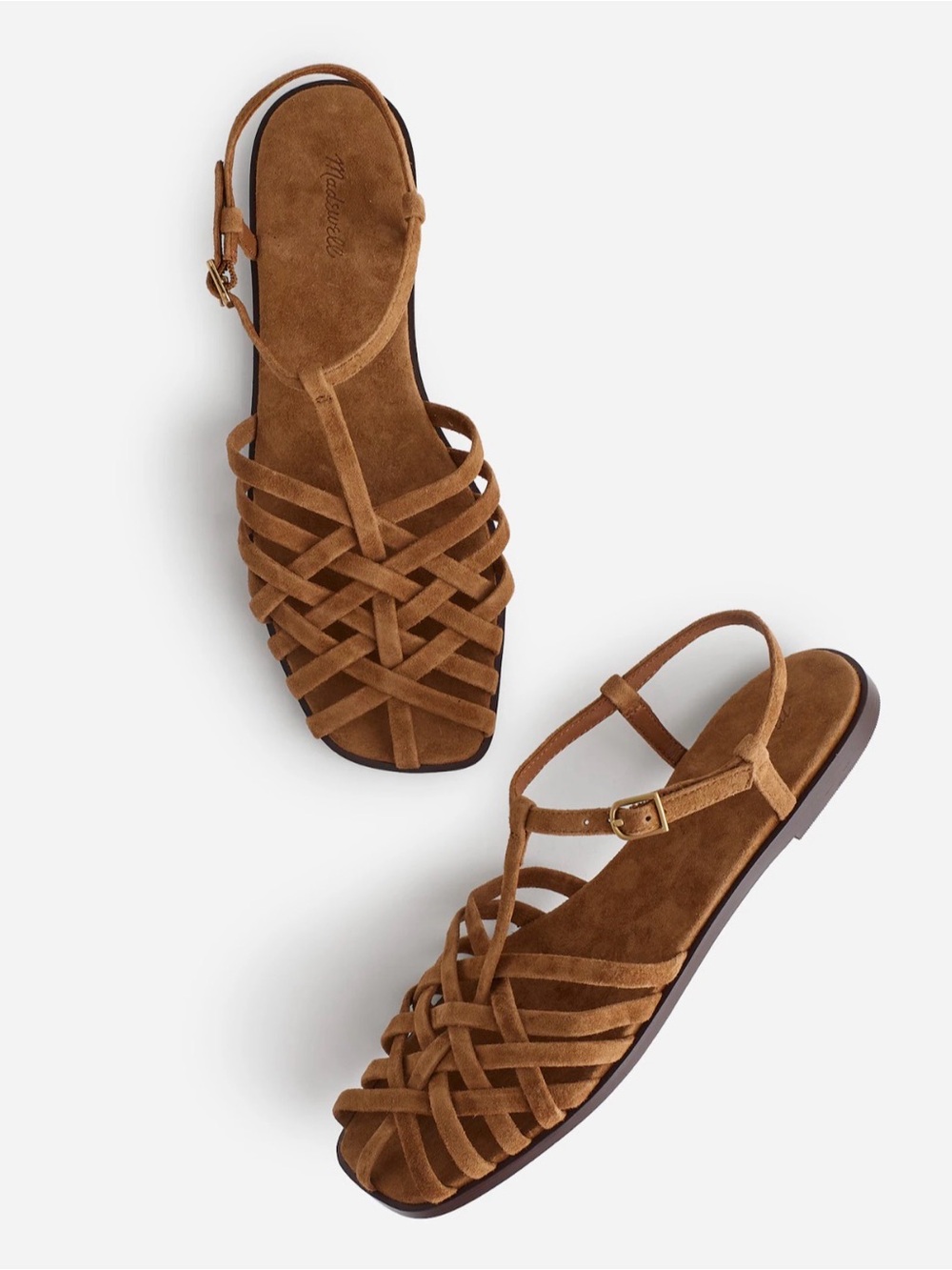 Madewell Tan Suede Milano Fisherman Sandals